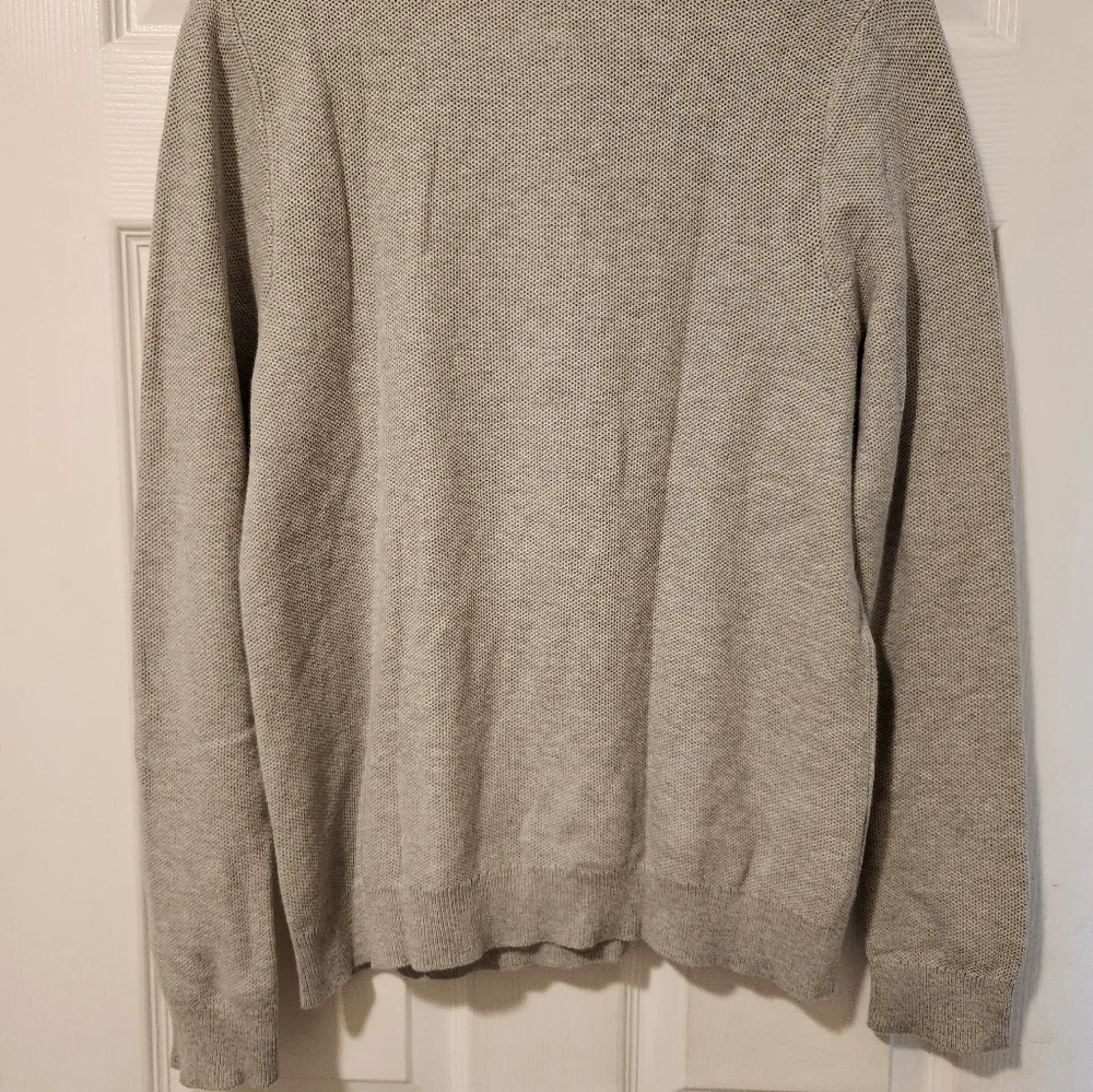 Vineyard Vines Men's 1/4 Zip Sweater Size L‎ Gray Pullover Whale Logo Cotton